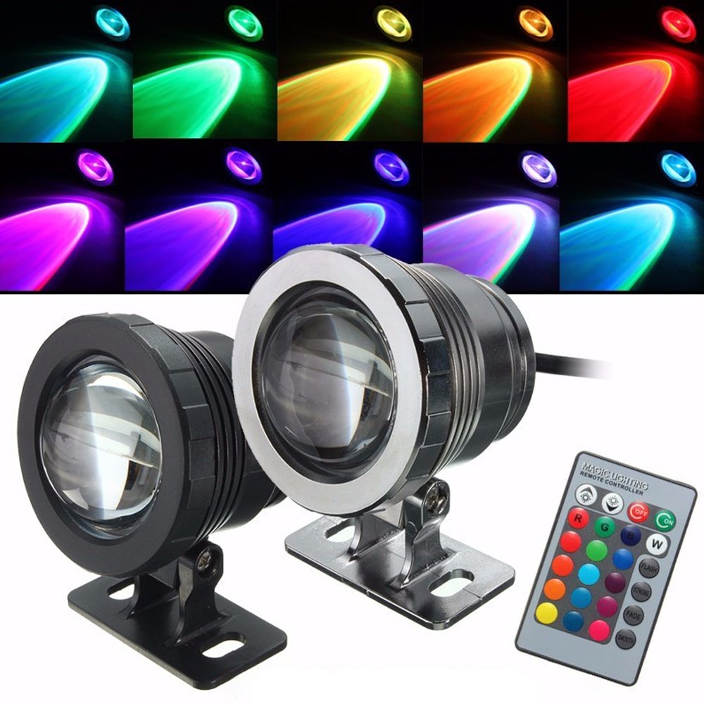 Waterproof RGB Underwater Fountain Pool Pond Aquarium Spotlight Bulb Lamp Outdoor Garden LED Flood Light
