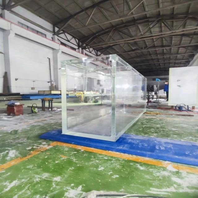 Customized 80MM Thick Transparent Acrylic Fish Farming Tank round Litre Ocean Aquarium