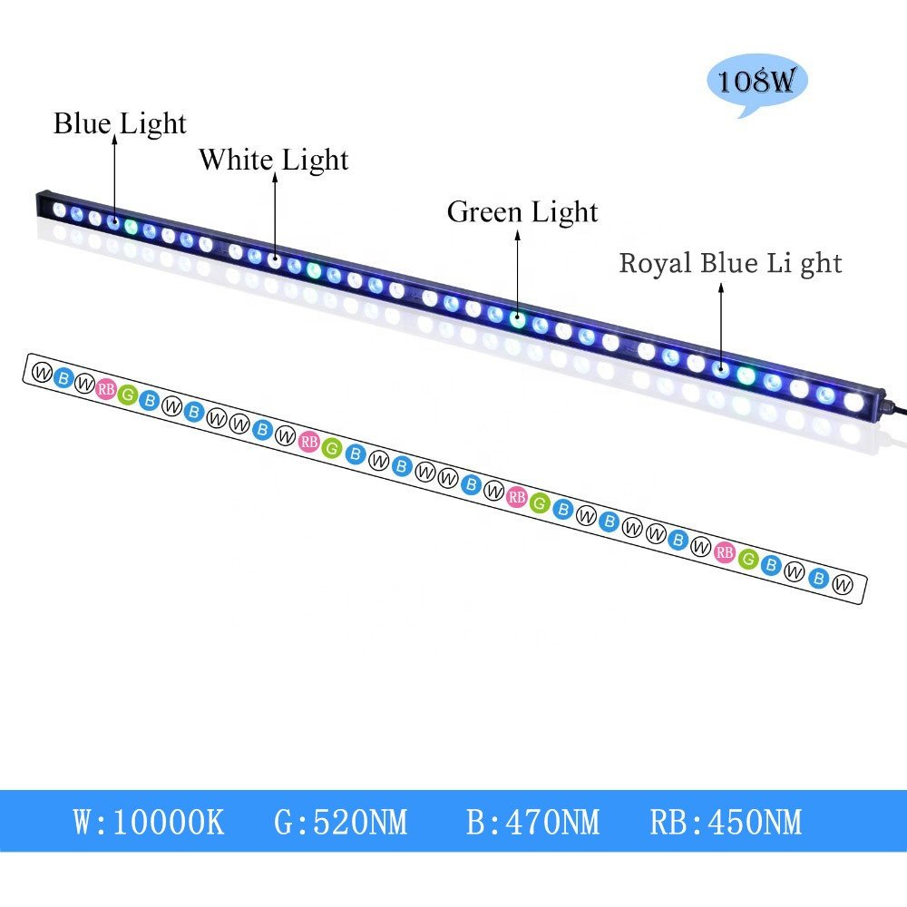 54W 81W 108W Led Aquarium Light for Fish Plants Coral Reef Fish Tank Lights IP65 Waterproof Aquarium Lamp Home Lighting Aquarium