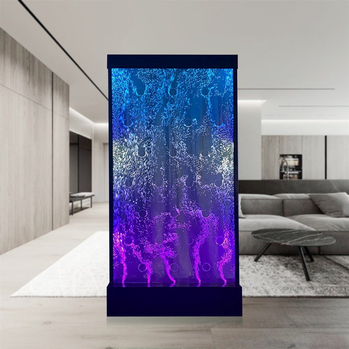 Modern High Quality 3.3ft x 8.2ft Acrylic Bubble Wall Movable Room Dividers Printed Panel Design Water Curtain Wall Partition