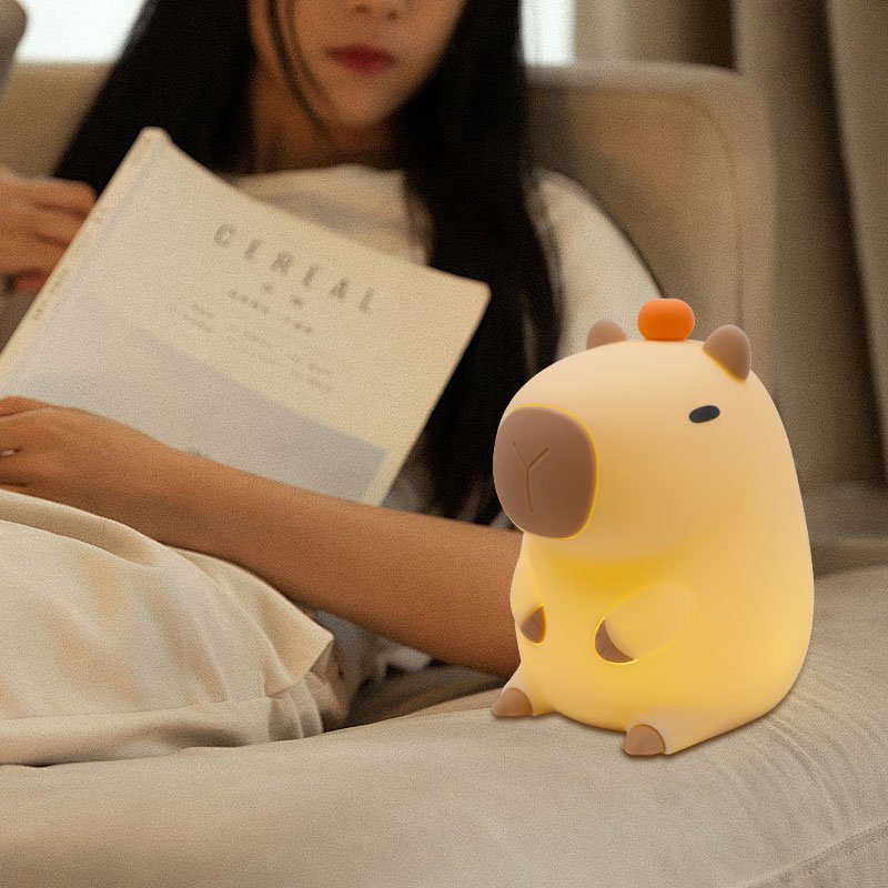 Creative Capybara aquarium dolphin with Warm sleep light Rechargeable Timing Dimming Sleep Night Lamp For Children's Room Decor
