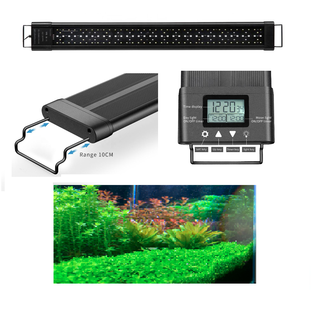 Fullgain 4 Feet 4FT 6FT 120 CM RGB Full Spectrum Fish Tank Light LED Aquarium Home Plant Led Light Lamp For Aquarium With Timer