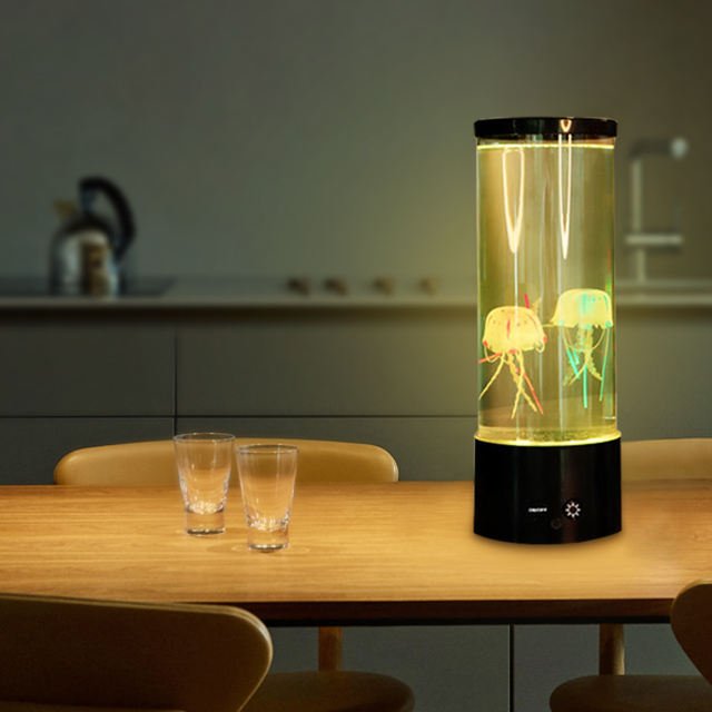 Custom Lava Lamp BT Speaker White Noise LED Jellyfish Aquarium Lamp 7 Colors Changing with 4 Light Mode Mood Night Light