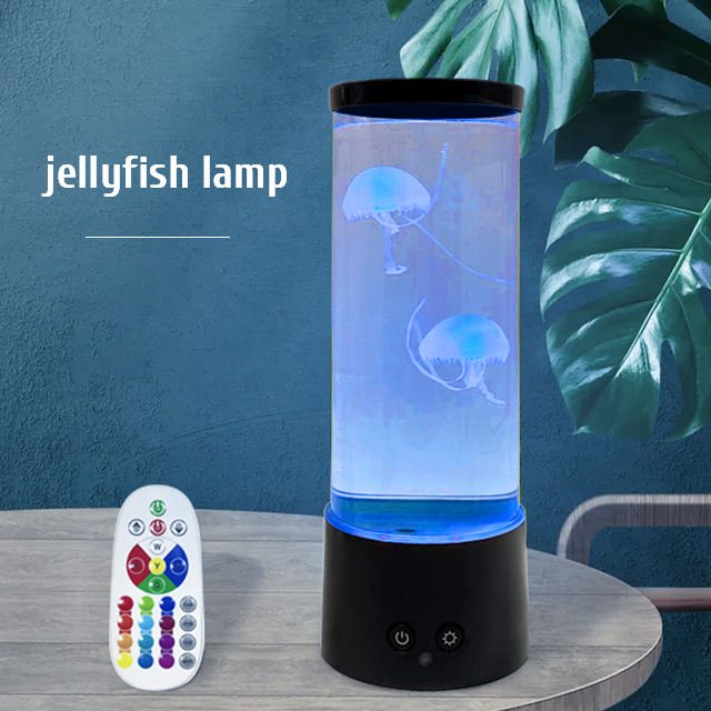 Custom Lava Lamp BT Speaker White Noise LED Jellyfish Aquarium Lamp 7 Colors Changing with 4 Light Mode Mood Night Light