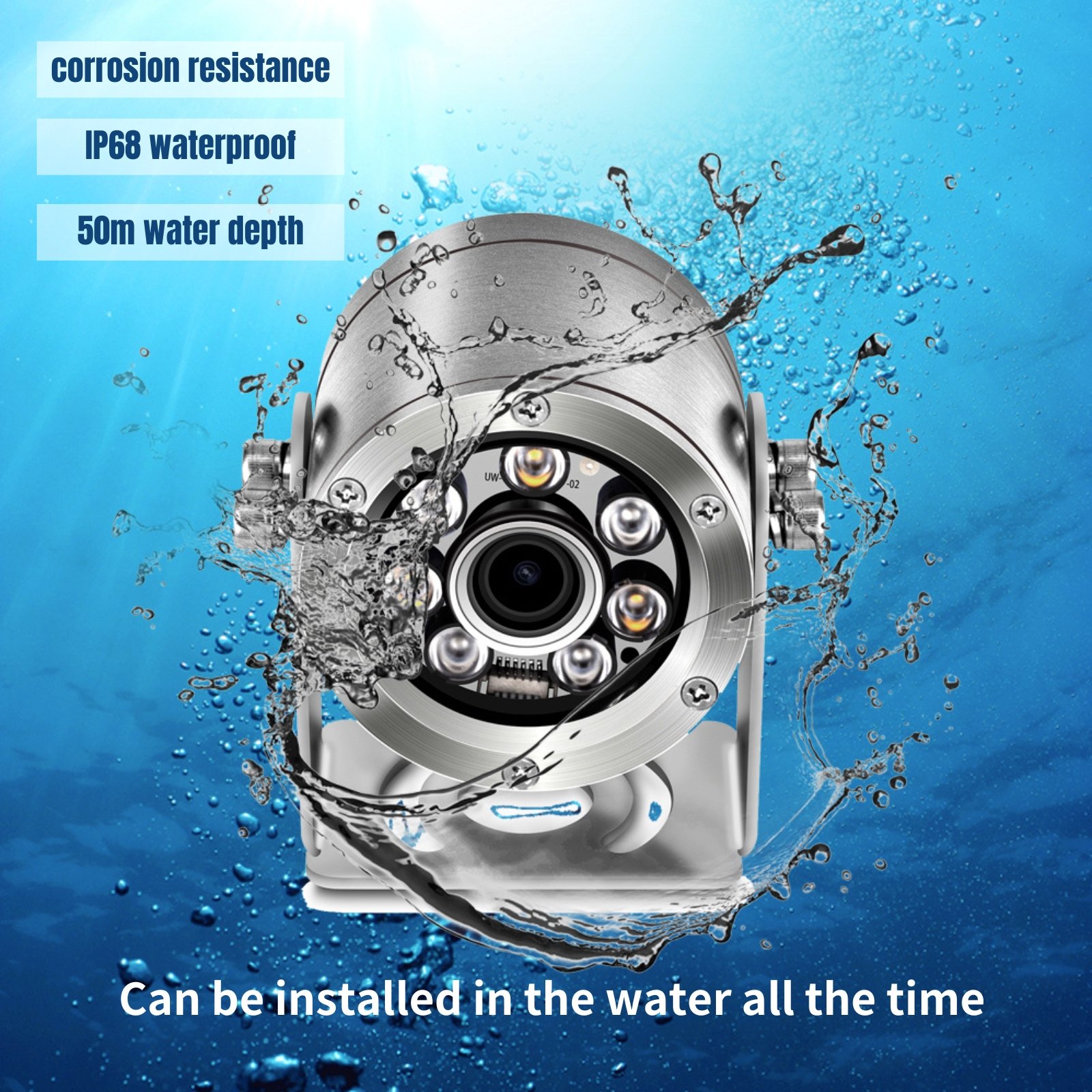 Hd 5MP underwater waterproof cameras downhole inspection aquaculture pipe aquarium camera with H.265 underwater CCTV camera