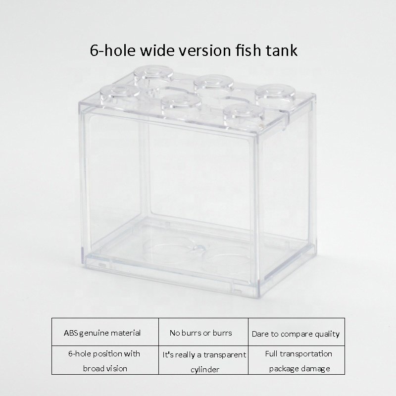 Small Desktop Fish Tank Block Arrangement 6-Hole Transparent Aquarium Accessories Tank