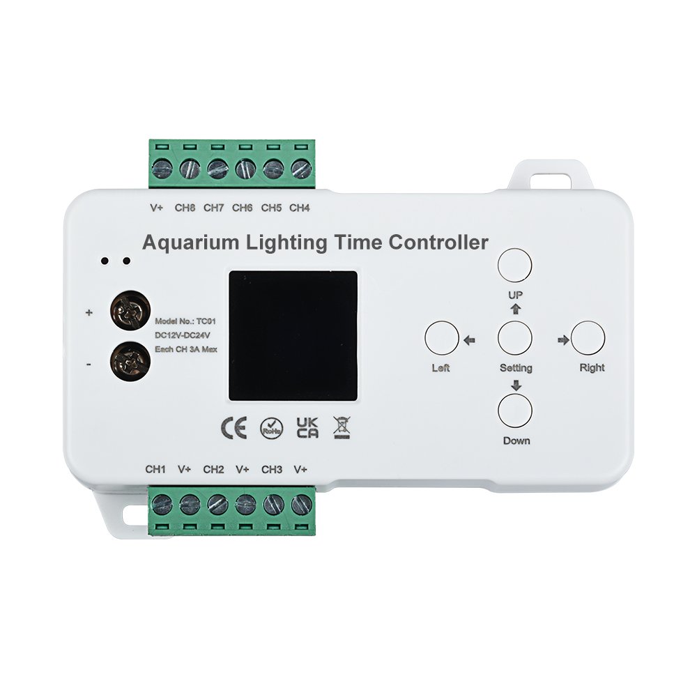 Aquarium Lighting Time Controller DC 12V 24V 8CH PC Programmable Fish Tank LED Strip time program Dimmer TC420 TC421 Controller