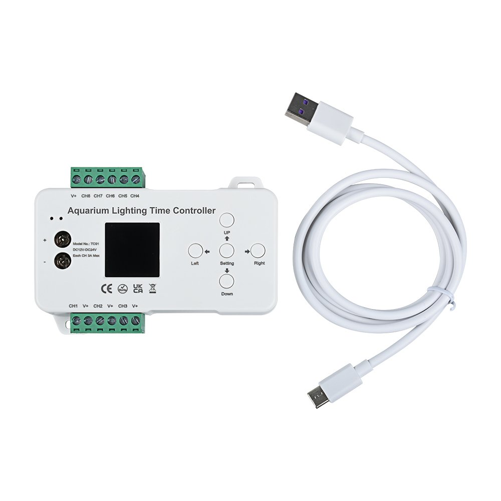 Aquarium Lighting Time Controller DC 12V 24V 8CH PC Programmable Fish Tank LED Strip time program Dimmer TC420 TC421 Controller