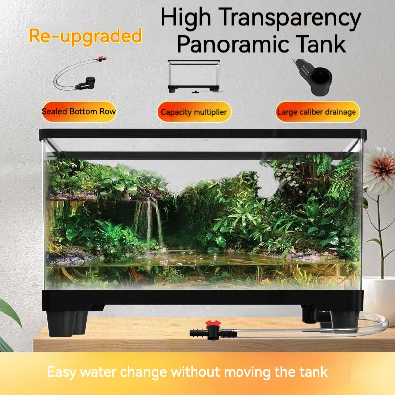 Hot Newest Transparent Color Multifunctional Turtle Tank With Sunbed