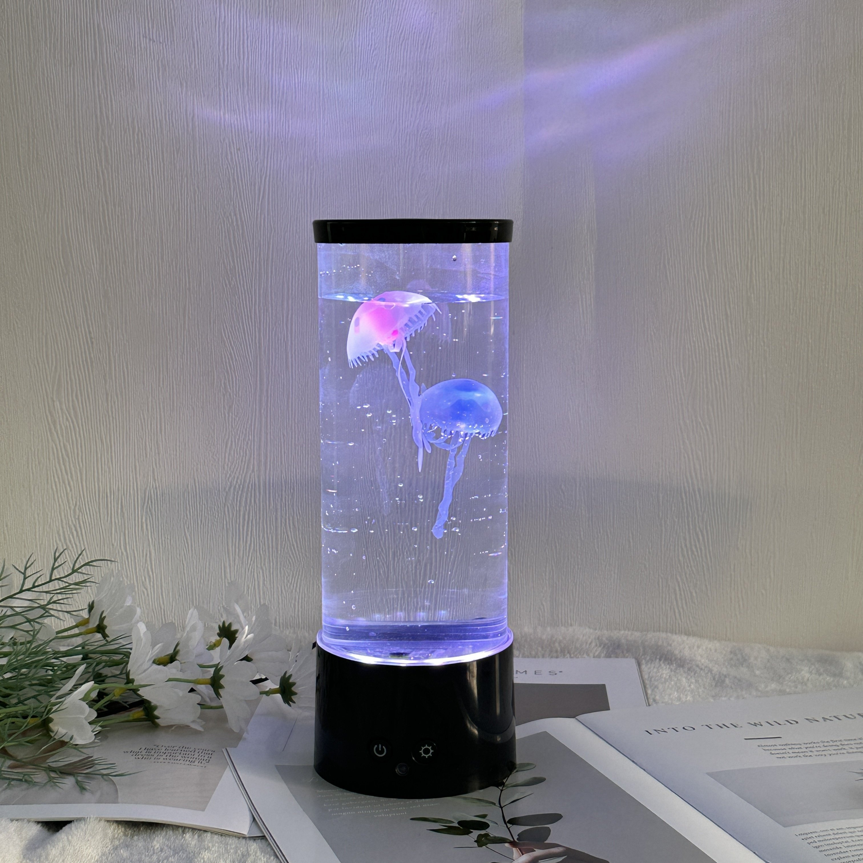 LED Jelly fish lamp USB rechargeable Artificial aquarium Jellyfish atmosphere lamp LED decoration table lamp