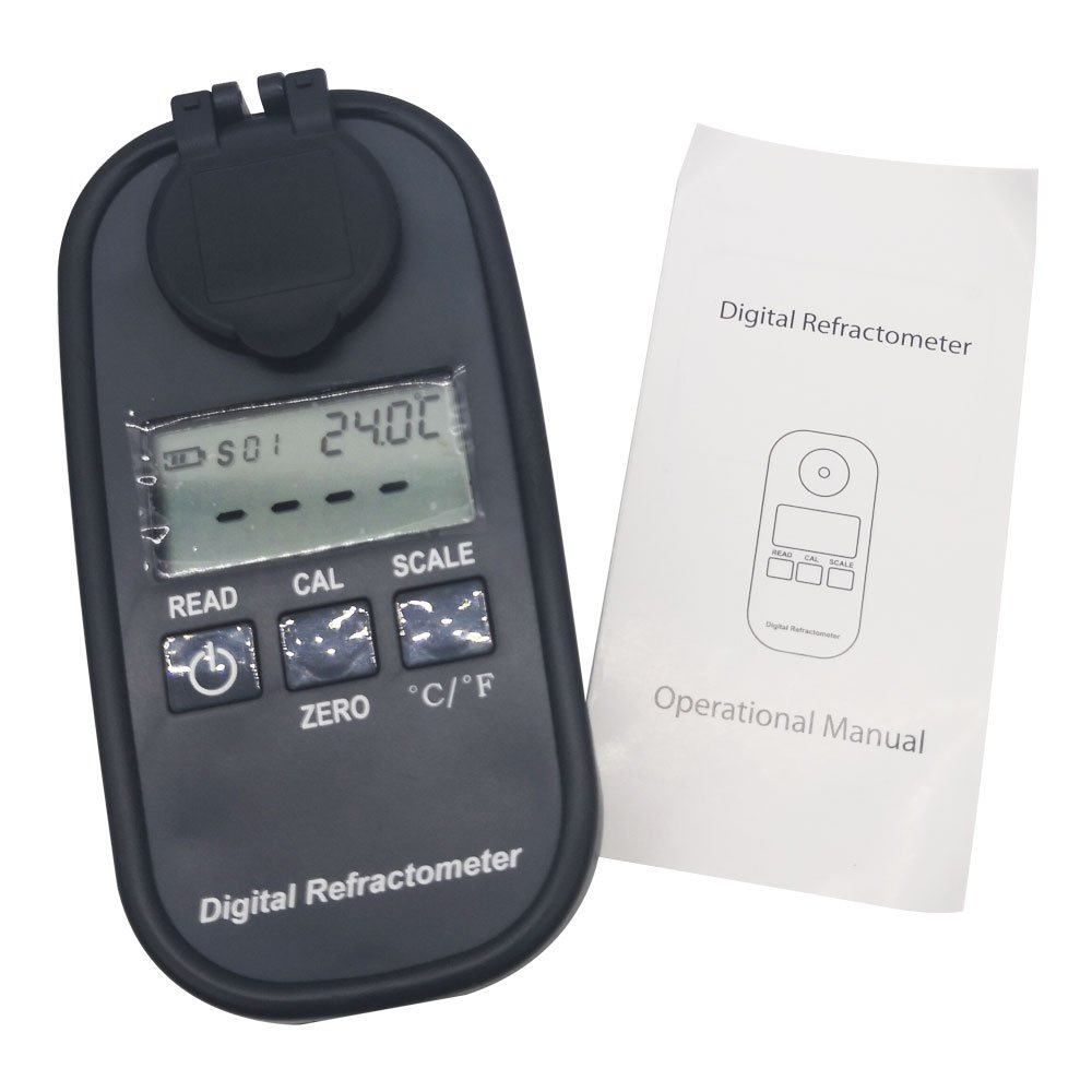 DP1202 Digital salinity refractometer sodium chloride (NaCl) 0~10% sea water test meter w/ Built-in LED light Aquarium atc