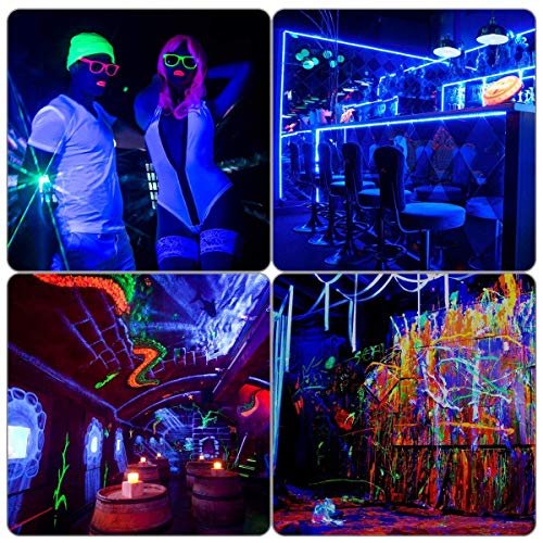 100W UV Black Light Glow in Dark Curing IP66 Waterproof Outdoor Blacklight for Aquarium Neon Glow Halloween Fluorescent Effect
