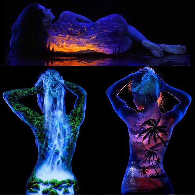 100W UV Black Light Glow in Dark Curing IP66 Waterproof Outdoor Blacklight for Aquarium Neon Glow Halloween Fluorescent Effect