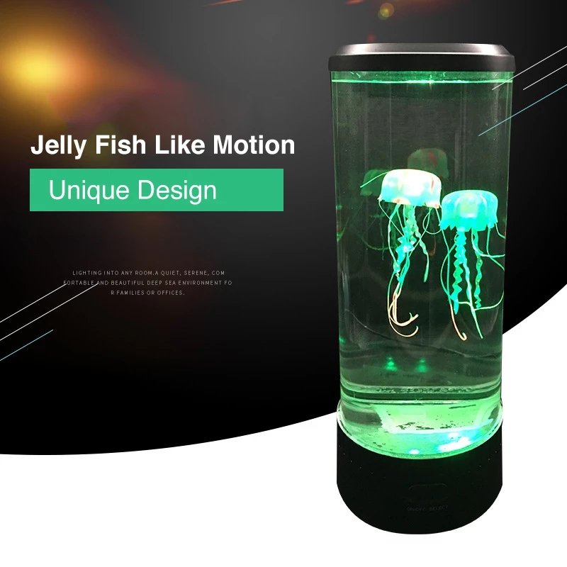 LED tower Jellyfish lamp with night light USB Mood Desk Bedside Lamp Fantasy Aquarium Hypnotic Color Home Decor