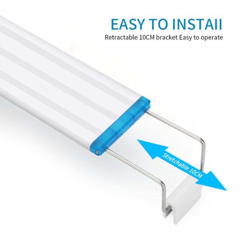 Ultra thin White& Blue LED Aquarium Lamp 18CM 28CM 38CM 48CM 58CM Aquatic Landscaping Lamp Fish Tan Bracket Light