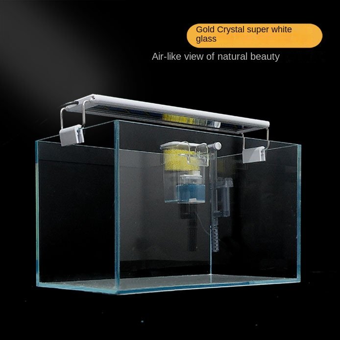 Factory Price Ultra Glass Aquarium Small Fish Right Angle Led Bubble Light Aquarium
