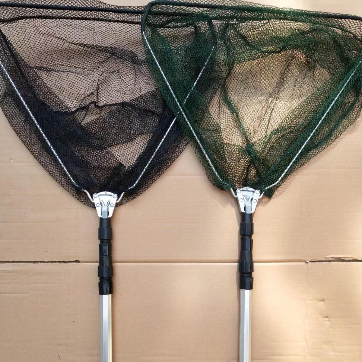 Aluminum alloy mesh triangle telescopic fishing net can be folded portable mesh