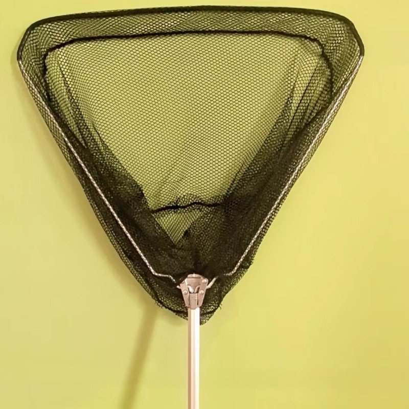 Aluminum alloy mesh triangle telescopic fishing net can be folded portable mesh