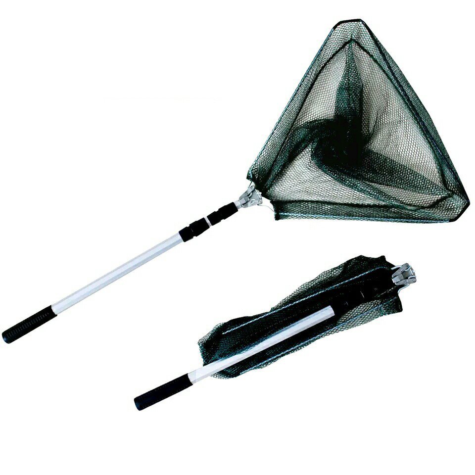 Aluminum alloy mesh triangle telescopic fishing net can be folded portable mesh