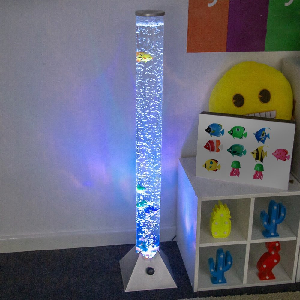 2023 Novelty fish lamp Color changing LED aquarium Bubble Fish Water Tube Floor Lamp water bubble lamp