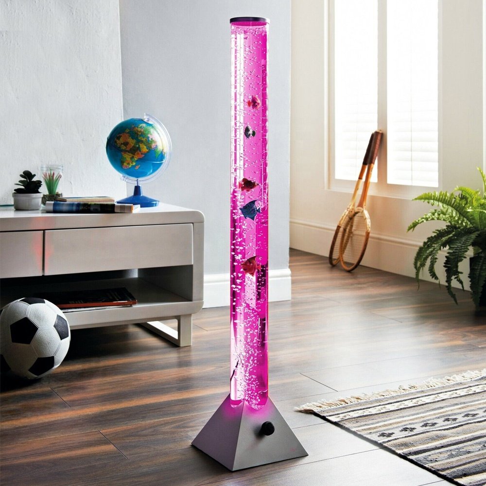 2023 Novelty fish lamp Color changing LED aquarium Bubble Fish Water Tube Floor Lamp water bubble lamp