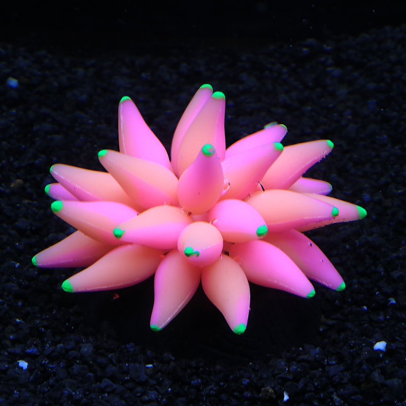Unique aquarium decorated aquarium decorated with artificial non-plastic plant glow effect silicone foam coral reef - orange red