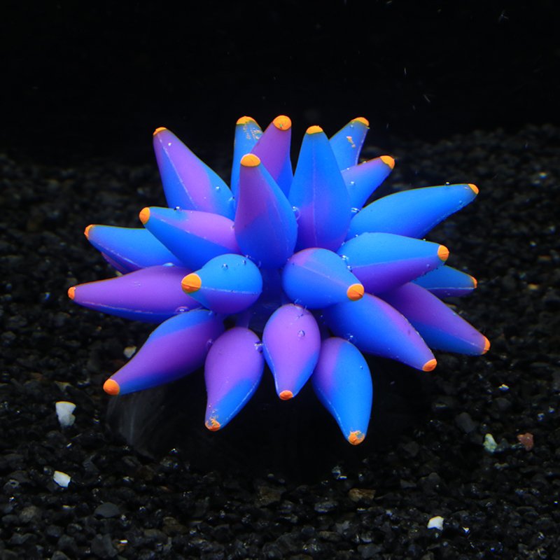 Unique aquarium decorated aquarium decorated with artificial non-plastic plant glow effect silicone foam coral reef - orange red