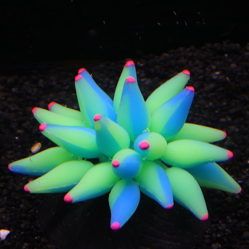 Unique aquarium decorated aquarium decorated with artificial non-plastic plant glow effect silicone foam coral reef - orange red