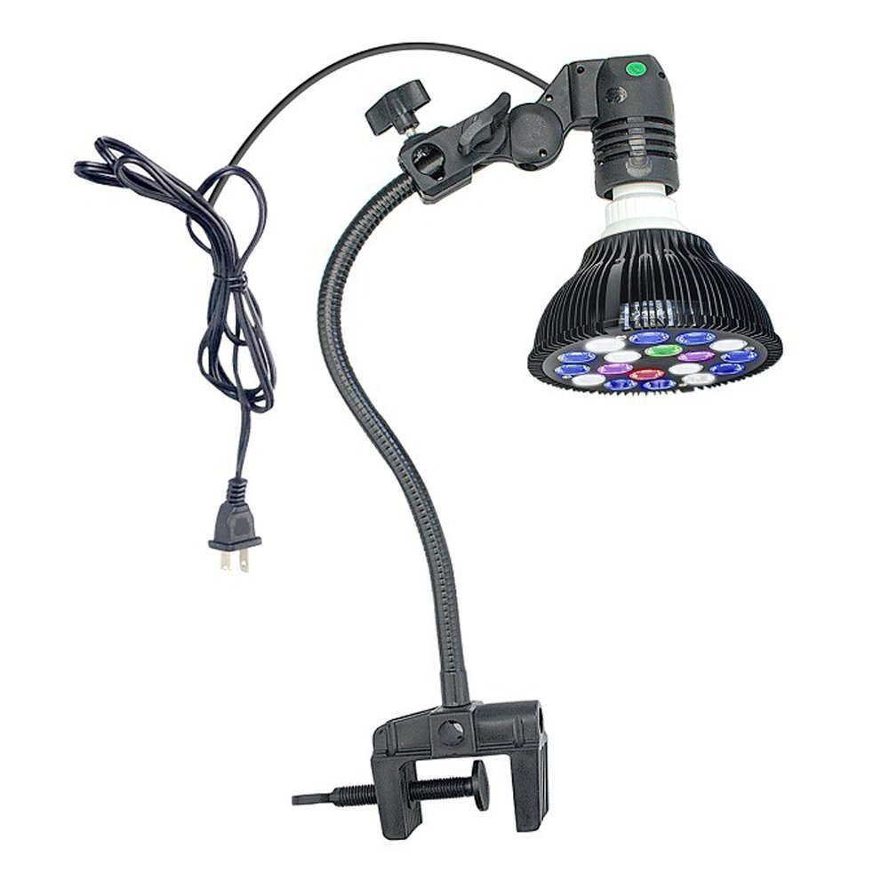PAR38 Spot saltwater marine lights Full Spectrum 8500k aquarium led lighting With adjustable bracket arm