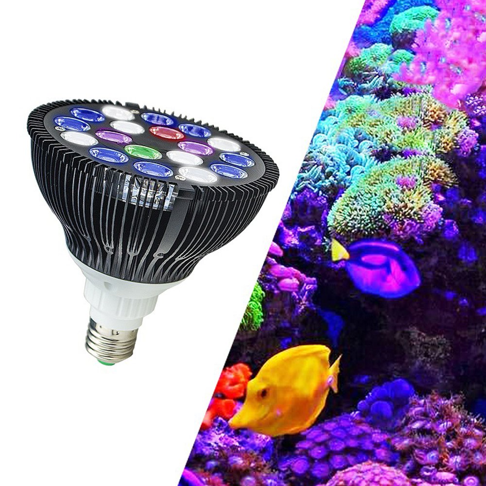 PAR38 Spot saltwater marine lights Full Spectrum 8500k aquarium led lighting With adjustable bracket arm