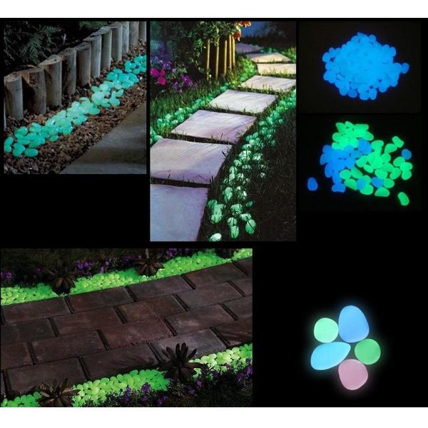 high bright glow in the dark luminous pebble artificial stone fish tank aquarium acrylic walkway garden decoration glowing rocks