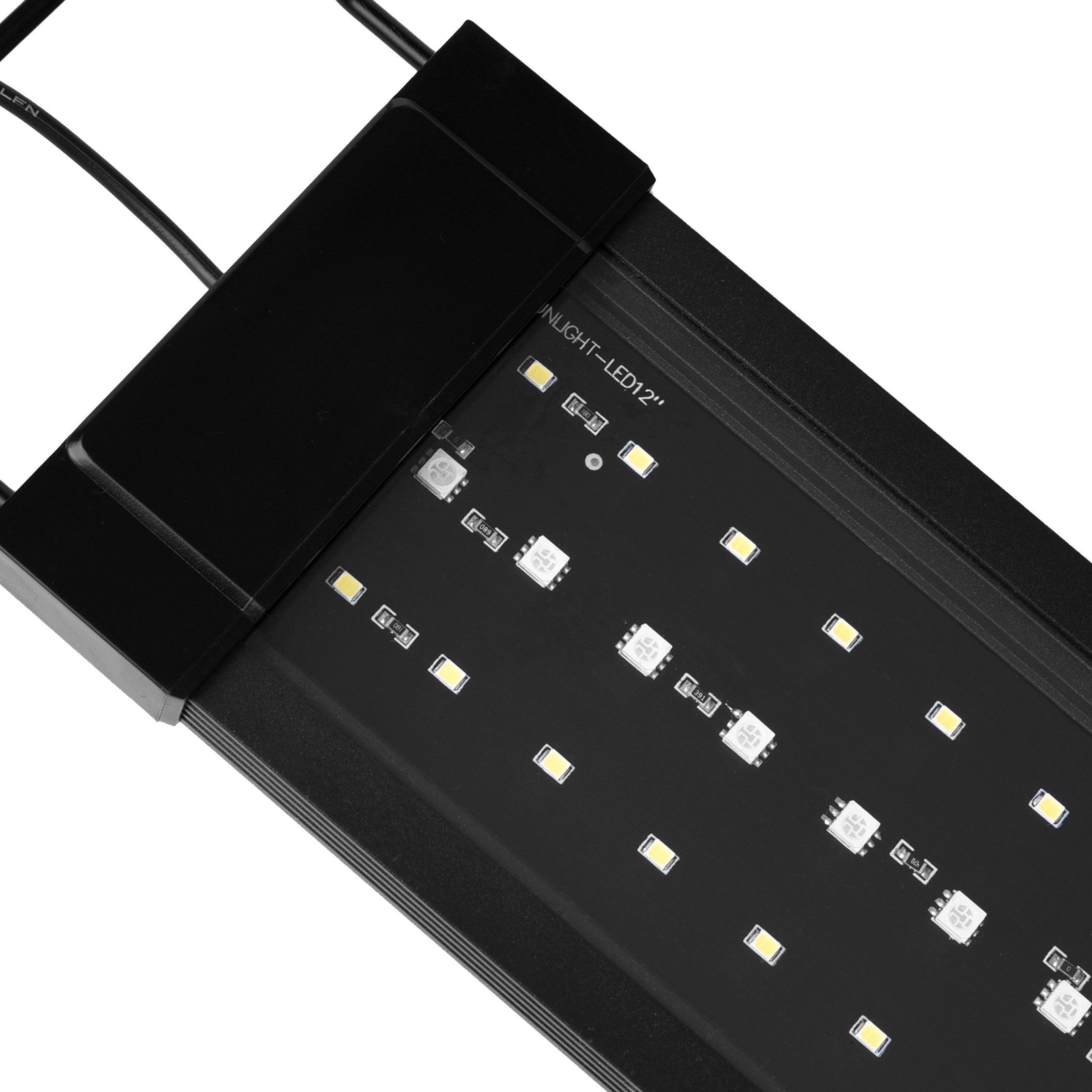 Automated Full Spectrum Planted Aquarium Light LED Fish Tank Light with Controller Aluminum Alloy Champagne COOL WHITE -5 - 40