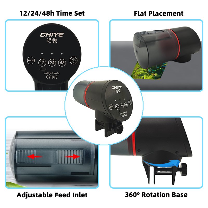 Chiye Electric Fish Turtle Food Dispenser Aquarium Timed Smart Fish Feeder Automatic for Fish Tank