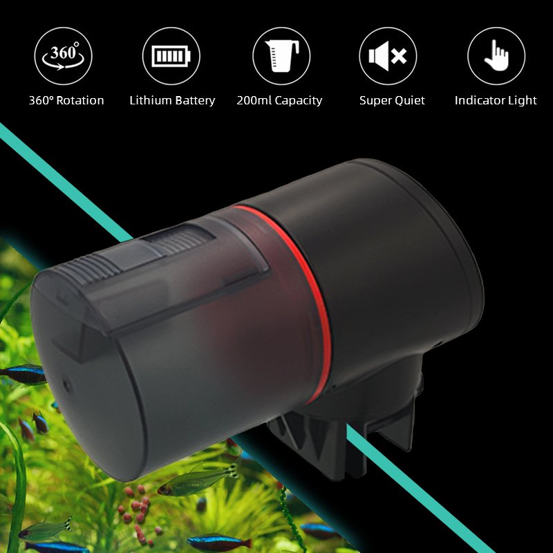Chiye Electric Fish Turtle Food Dispenser Aquarium Timed Smart Fish Feeder Automatic for Fish Tank