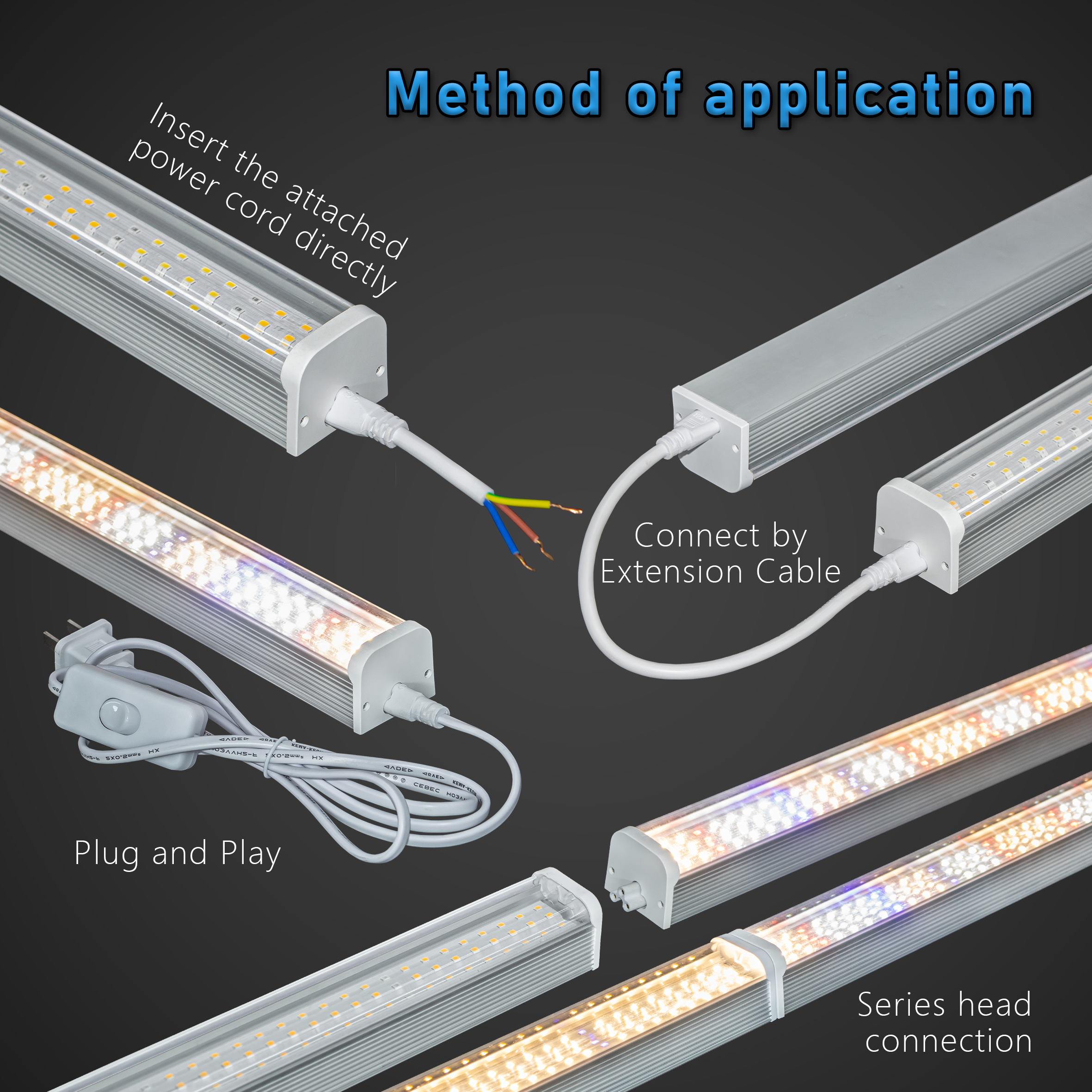 New Indoor seedling Rapid growth vegetable aluminum tube Linkable Full Spectrum LED Grow Light