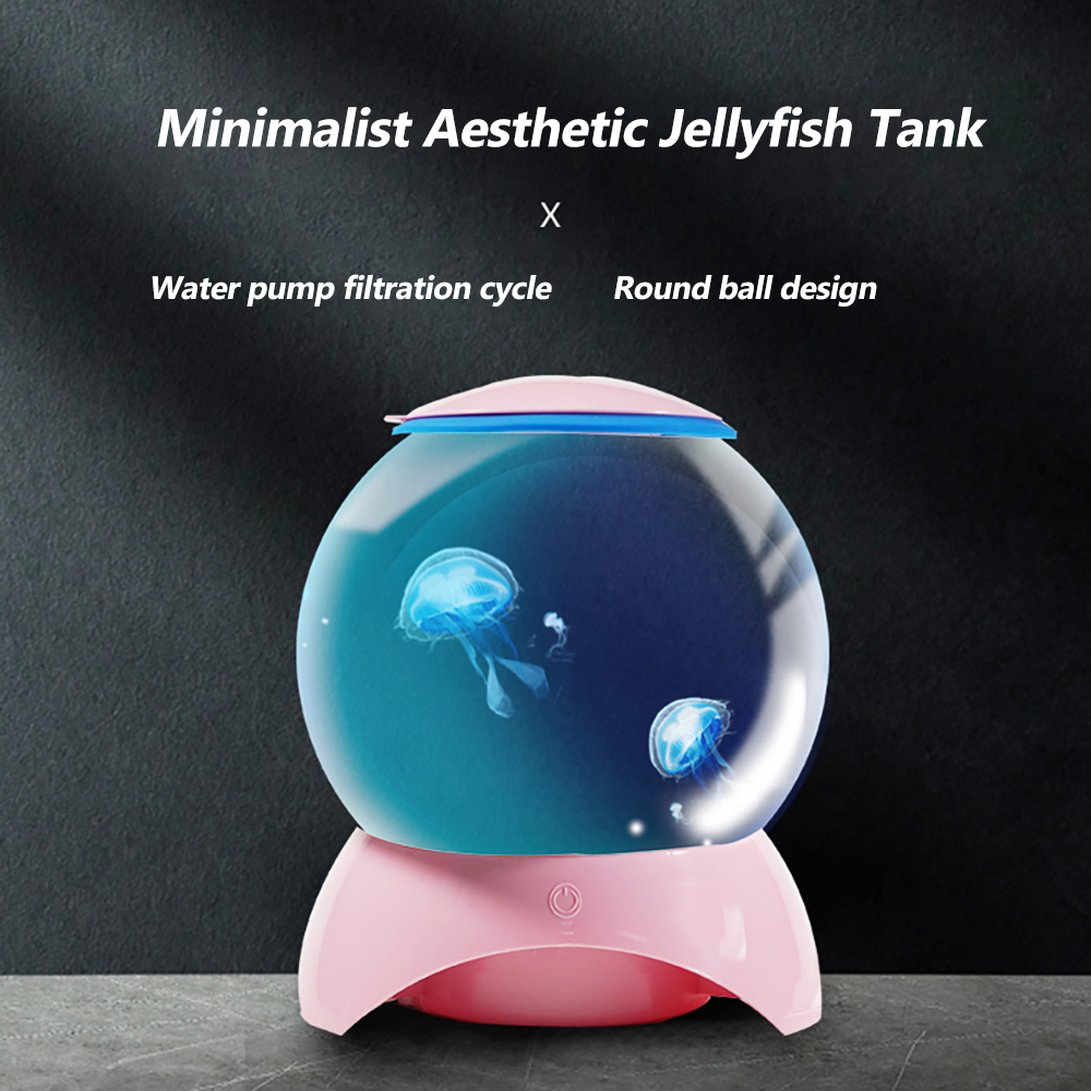 Factory Wholesale 5 Liter round Ceramic Ball Jellyfish Aquarium Stocked with Lights and Pumps