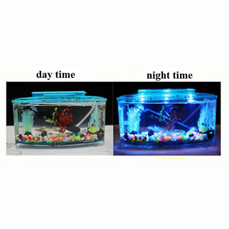 Acrylic 3 Splits Aquarium Betta Fish Bowl Led Light Aquarium Incubator Hatchery Breeding Box Fish Tank Turtle Reptile House