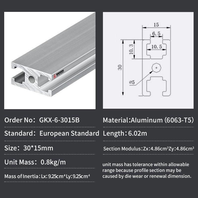 6063 T5 30*15 industrial aluminio for work table frame material slot t track extrusion aluminium profile