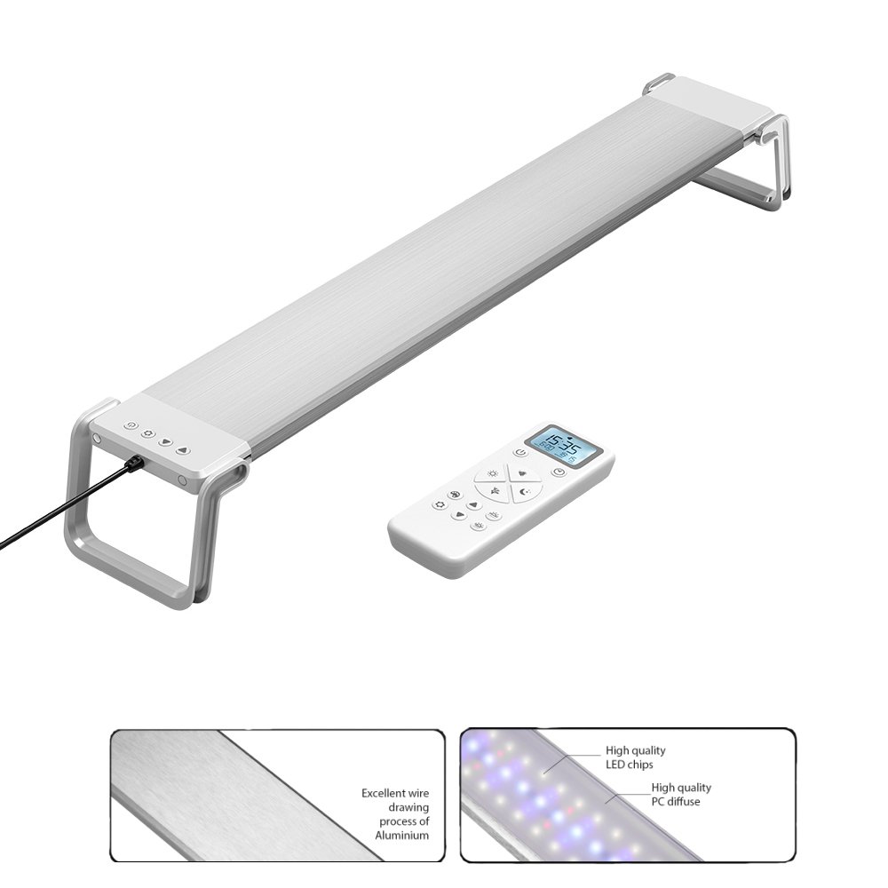 Remote Control Aquarium LED Fish Tank Light Full Spectrum 35W 60CM WRGB Marine Coral Reef LED Aquarium Light