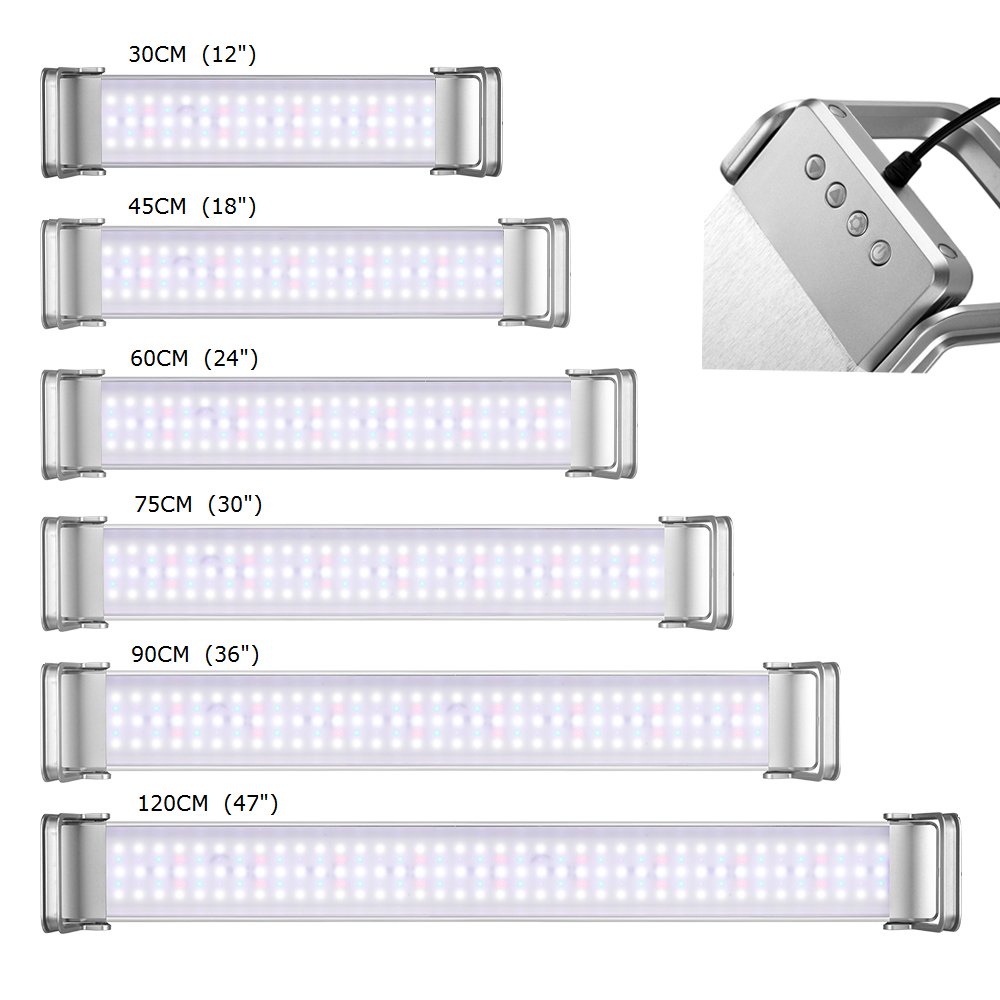 Remote Control Aquarium LED Fish Tank Light Full Spectrum 35W 60CM WRGB Marine Coral Reef LED Aquarium Light
