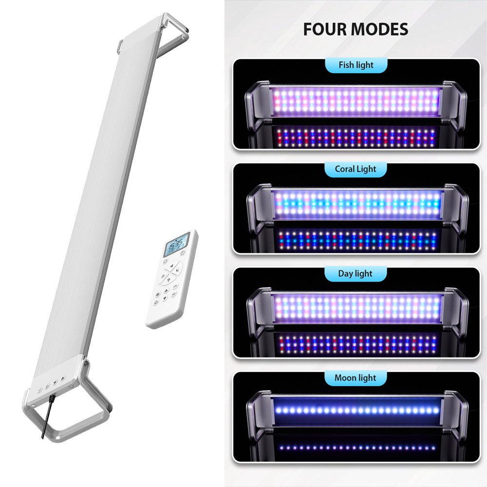 Remote Control Aquarium LED Fish Tank Light Full Spectrum 35W 60CM WRGB Marine Coral Reef LED Aquarium Light