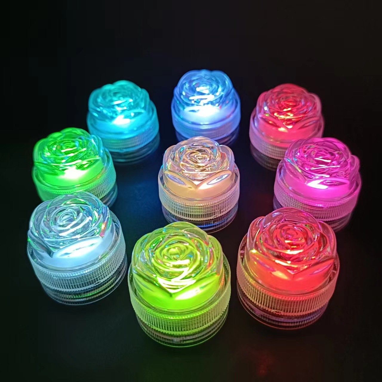 Beautiful LED Tea Light Submersible Tea Candle Waterproof Decorations Underwater Vase Light