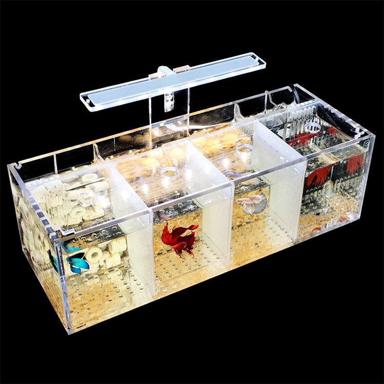 Relaxlines wholesale living room desktop square fish tank with with cover water pump portable acrylic fish tank aquarium
