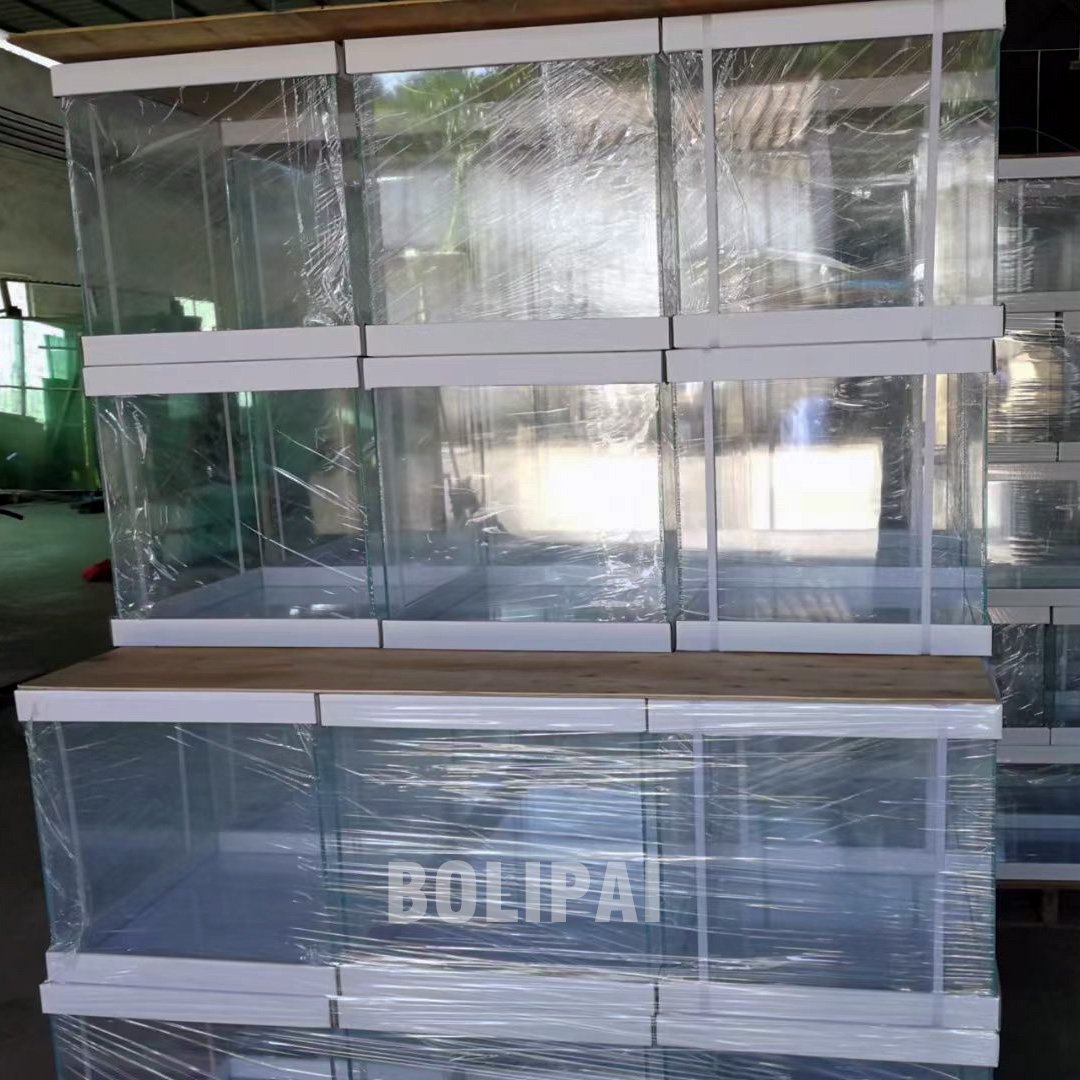 Factory Custom square low iron Super White glass aquarium tank