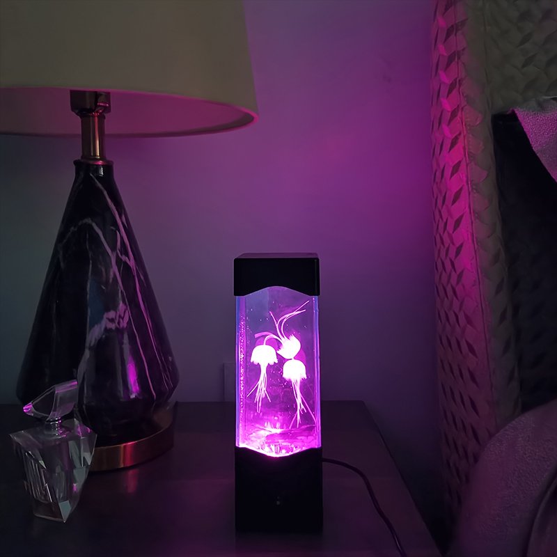 Kids Fantasy USB RGB Color Changing Portable New Mood Decoration Lava Led Night Aquarium Lights Jellyfish Lamp