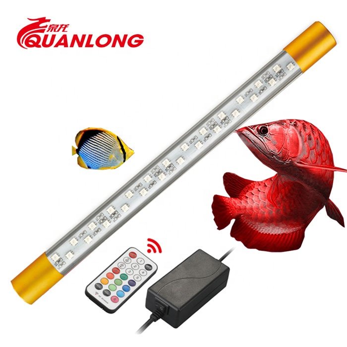 Quanlong Fish tank aquarium led lighting for T8 with remote controller arowana led light aquarium lamp