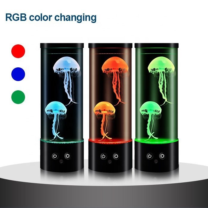 Customizable Jellyfish 7 Colors Changing Electric Round Jelly Fish Aquarium Lava Lamp Usb Charging Night Light Bedroom