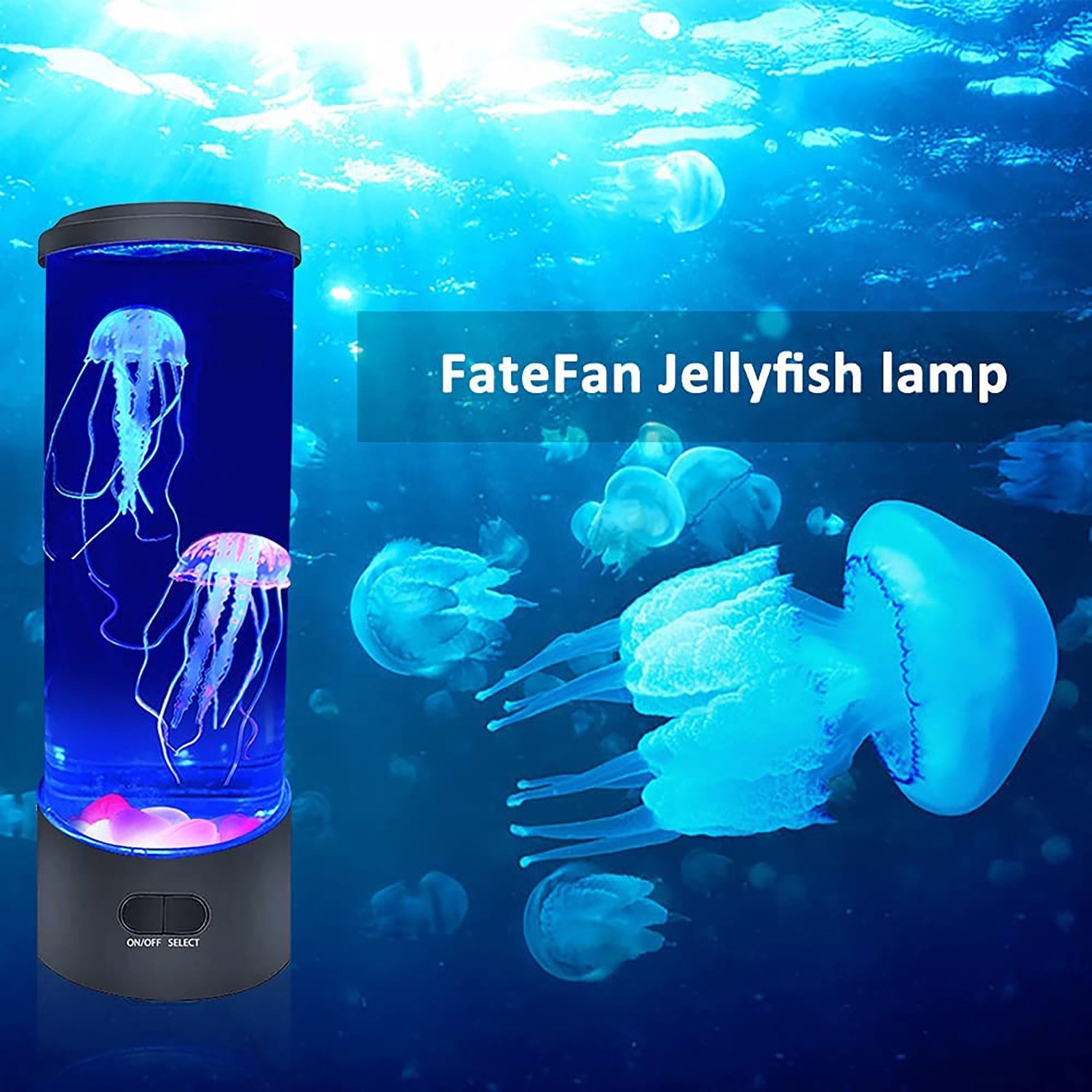 Customizable Jellyfish 7 Colors Changing Electric Round Jelly Fish Aquarium Lava Lamp Usb Charging Night Light Bedroom