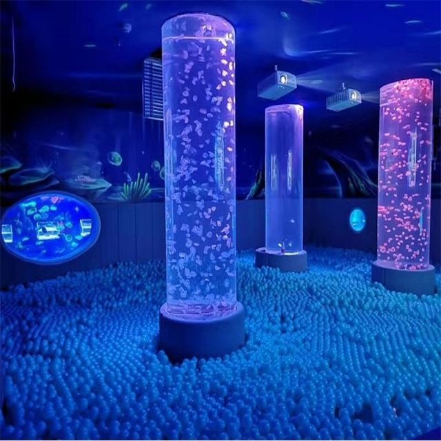 Customized Shape Acrylic Aquarium Fish Tank Transparent Seaworld Cylinder Marine