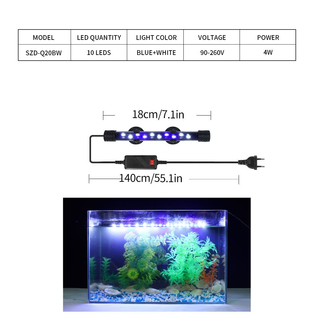 90-260v high brightness water proof aquarium led lighting fish tank